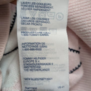 Pull Fin Tommy Hilfiger Femme Col V Rose Motif Losanges Coton Pima Taille M