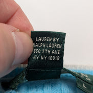 Pull femme LAUREN Ralph Lauren bleu ciel torsades coton col V taille L