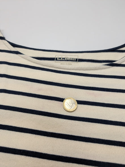 Marinière L.L. Bean Femme Blanc Cassé & Bleu Coupe Oversize - Taille M