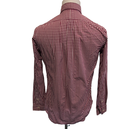 Chemise Polo Ralph Lauren S Rouge Bordeaux Carreaux Custom Fit Button Down Shirt