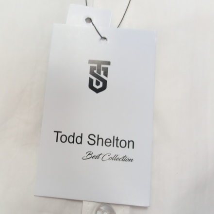 Chemise Todd Shelton M Neuve Étiquette Slim Fit Blanche Manches longues