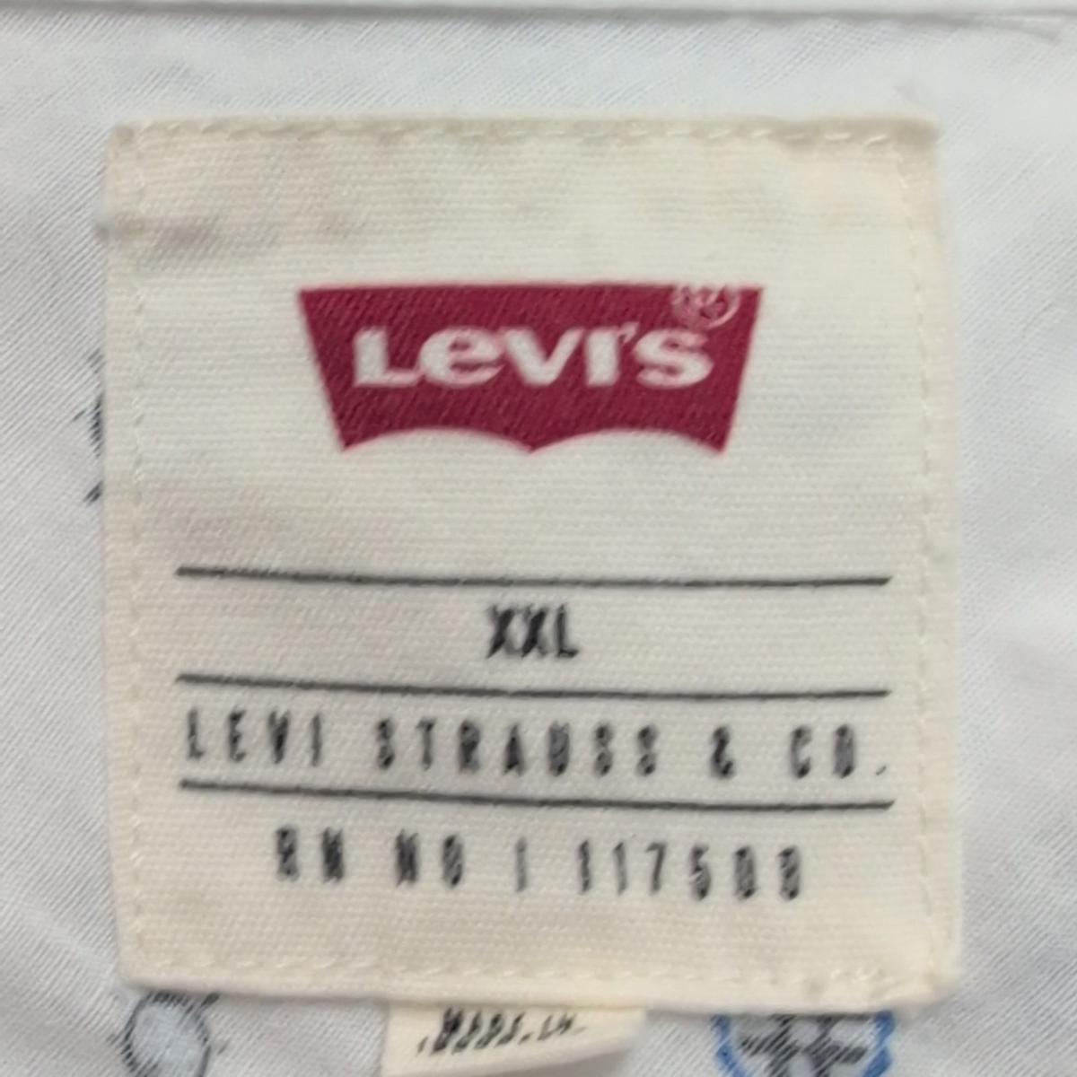 Levi's Chemise Manches Courtes Blanche Motif Marin 100% Coton Homme XXL