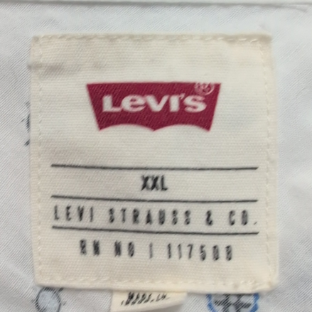 Levi's Chemise Manches Courtes Blanche Motif Marin 100% Coton Homme XXL