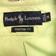 Chemise Ralph Lauren Custom Fit M Vert Pastel Logo Rose Manches Courtes