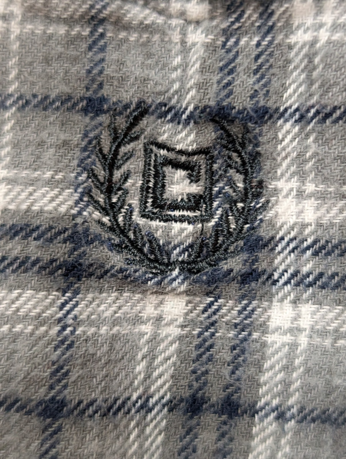 CHAPS Flanelle Grise Bleue XL Logo Brodé TBE VINTAGE 100% Coton | 320S