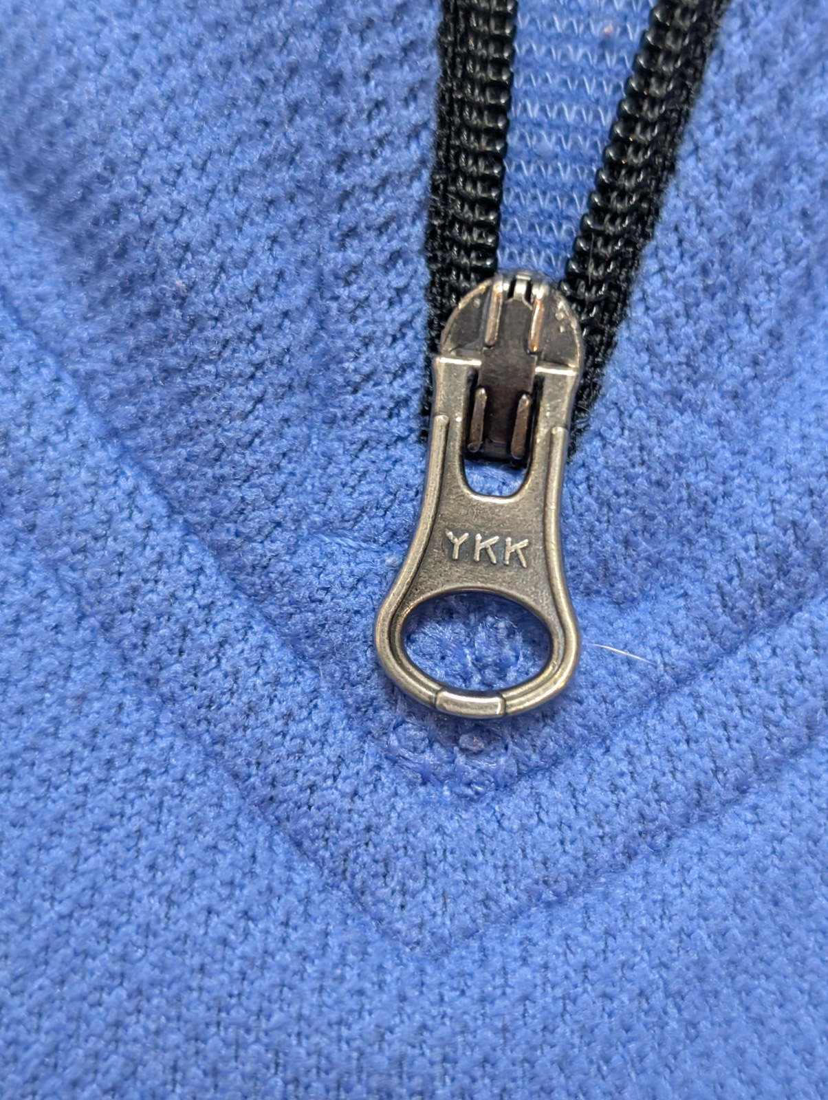 Pull The North Face Femme Col Zippé Microfibre Bleu Made in USA - Taille S