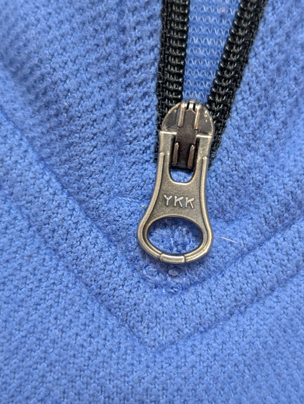 Pull The North Face Femme Col Zippé Microfibre Bleu Made in USA - Taille S