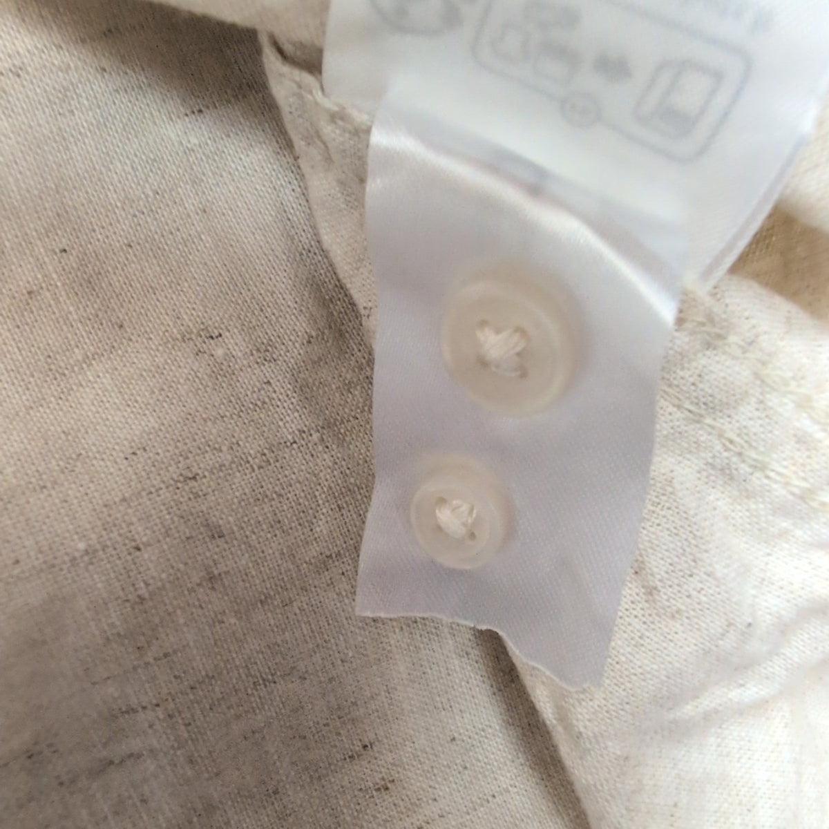 Chemise H&M XL Regular Fit Lin Coton Crème Manches Longues Comme Neuve