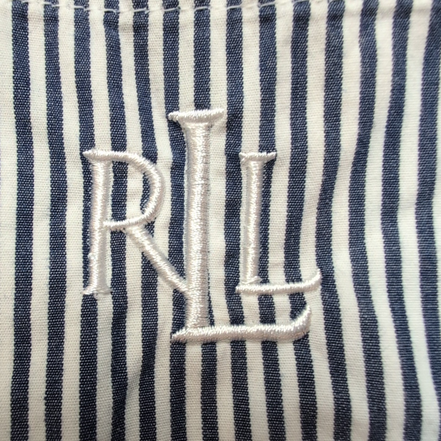 Chemise Lauren Ralph Lauren Femme M Bleu Marine Rayée Coton Logo RLL