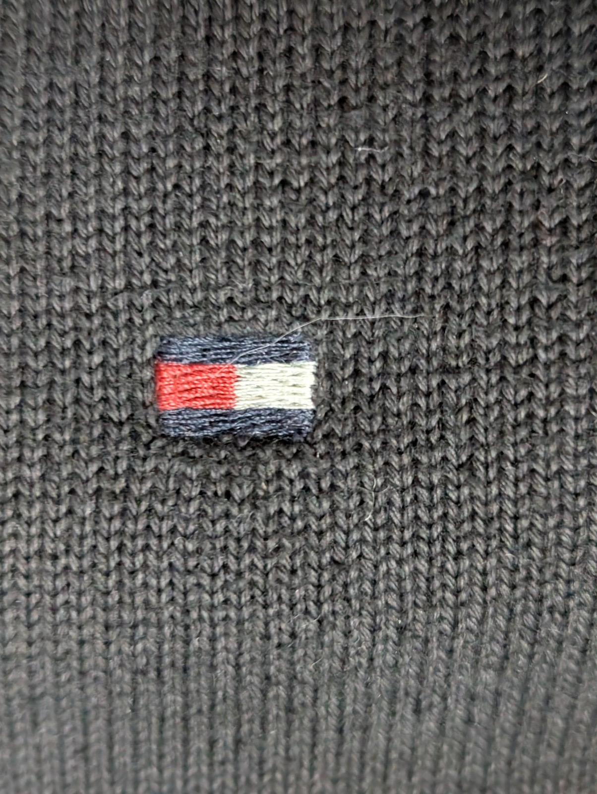 Pull Tommy Hilfiger Homme Col Zippé Noir Profond - Taille M