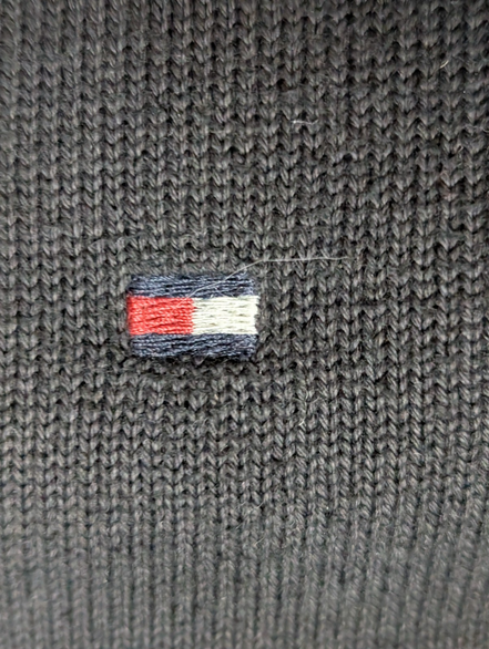Pull Tommy Hilfiger Homme Col Zippé Noir Profond - Taille M