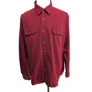 Chemise Wrangler Workwear Manches Longues Rouge Foncé avec Poches Taille XL