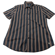Chemise manches courtes Guess noir à rayures taille M #119msch