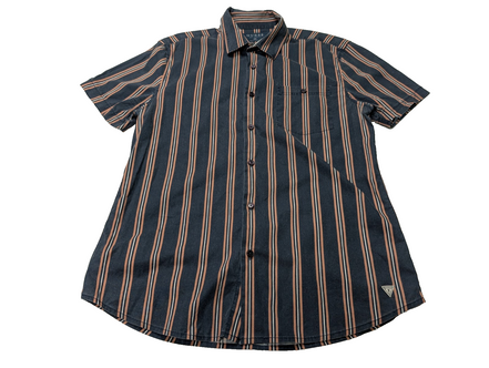 Chemise manches courtes Guess noir à rayures taille M #119msch