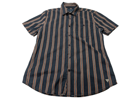 Chemise manches courtes Guess noir à rayures taille M #119msch