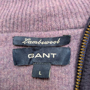 Pull Gant 100% Laine d'Agneau Col Zippé Coudières Femme M