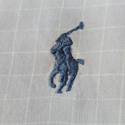 Chemise Polo Ralph Lauren Shirt L XL Andrew Lila Micro-Carreaux Col Mao Officier