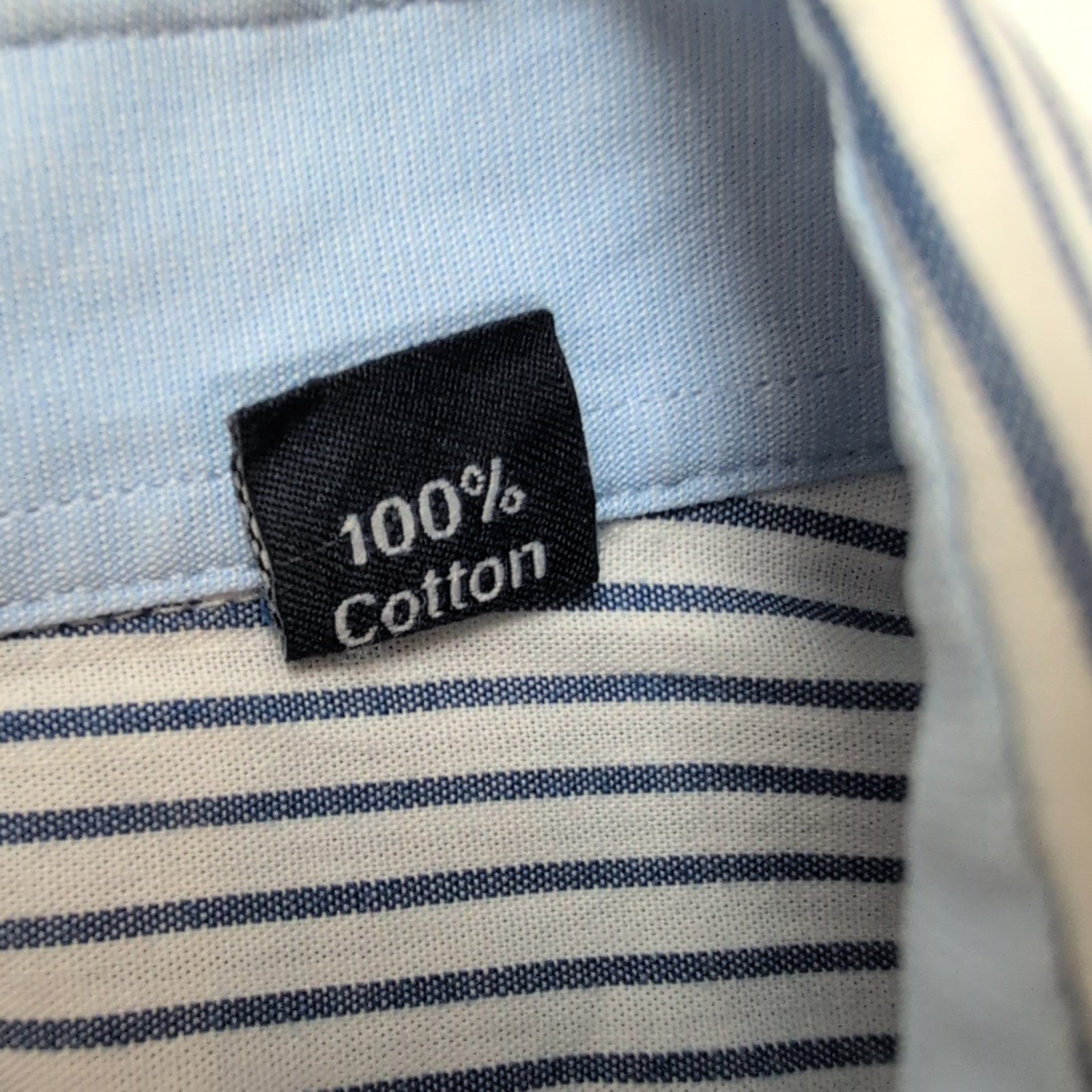 Chemise Nautica XL Bleu Rayures 100% Coton Poche Manches Longues