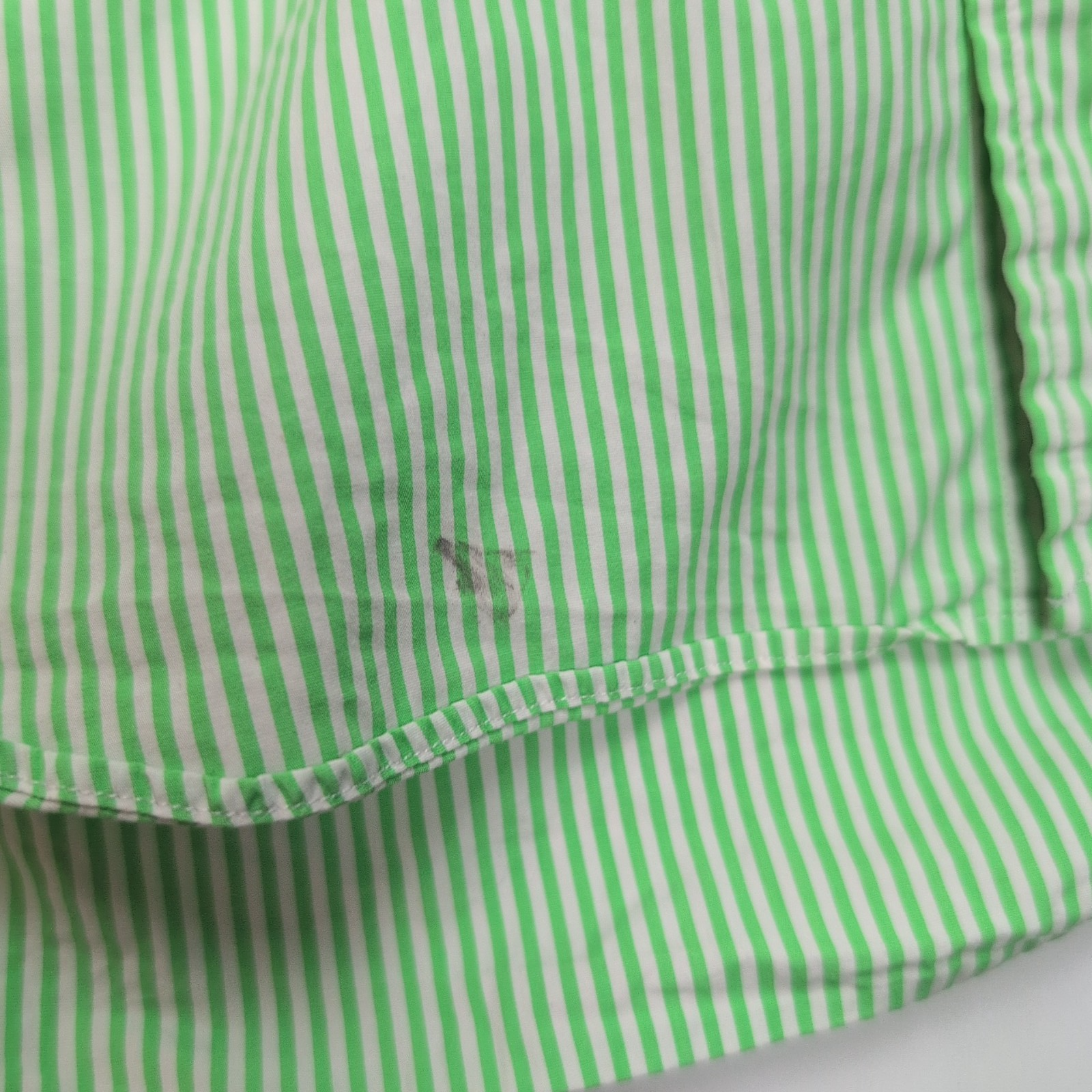 Chemise Ralph Lauren L Rayures Vertes Logo Violet 100% Coton manches longues