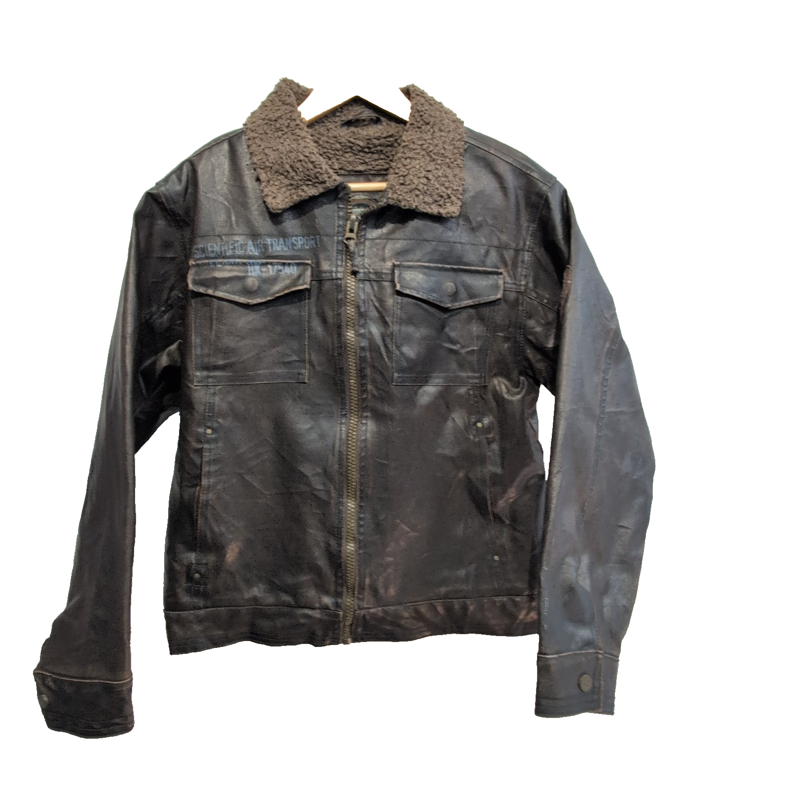 HAWKE & CO - Blouson Aviateur Style G-1 Vintage (Faux Cuir / SKAI) taille S |45c
