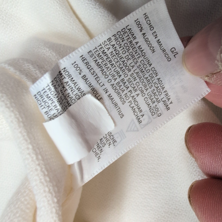 Chemise Nautica XL Slim Fit Blanc Cassé Coton Made Mauritius manches longues