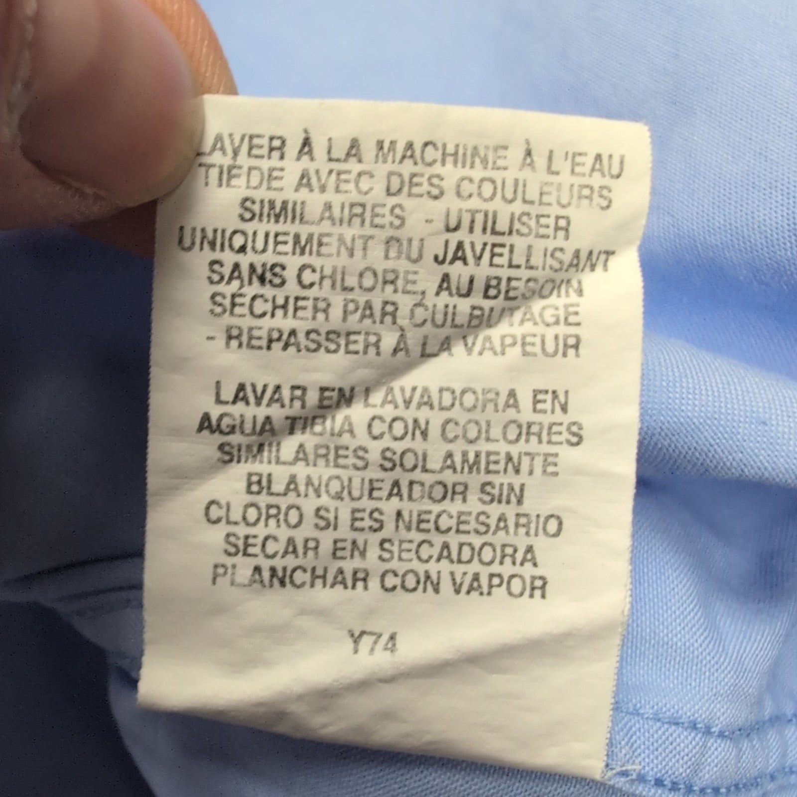 Chemise Tommy Hilfiger Bleu Clair Regular Fit Poignets Mousquetaires Taille M
