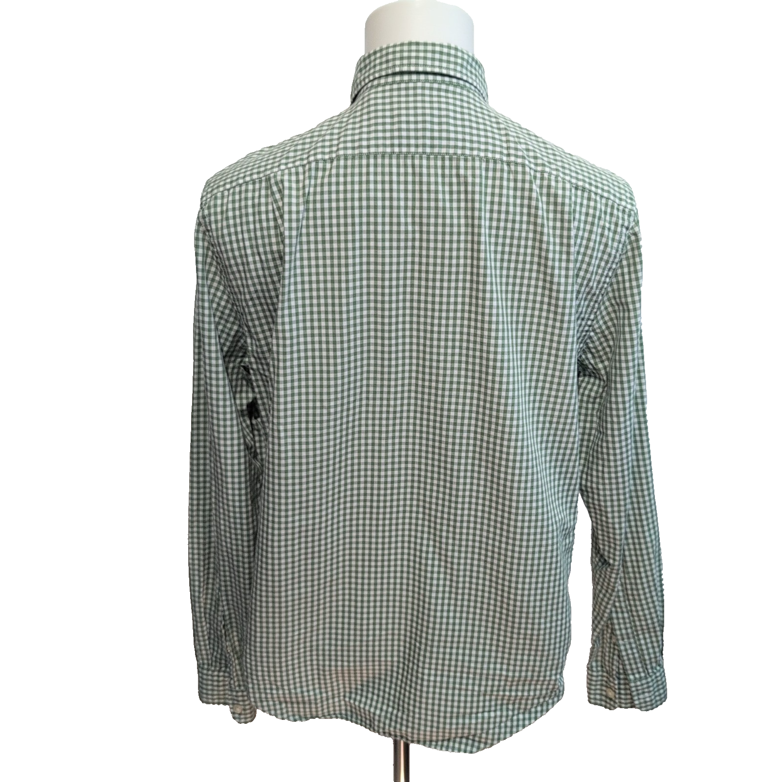 Chemise Lacoste 42 L Vert Blanc Vichy Regular Fit Logo Poche manches longues