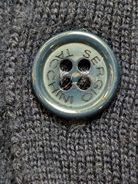 Gilet Boutonné SERGIO TACCHINI 72% Laine Mérinos Bleu Marine Homme Taille S