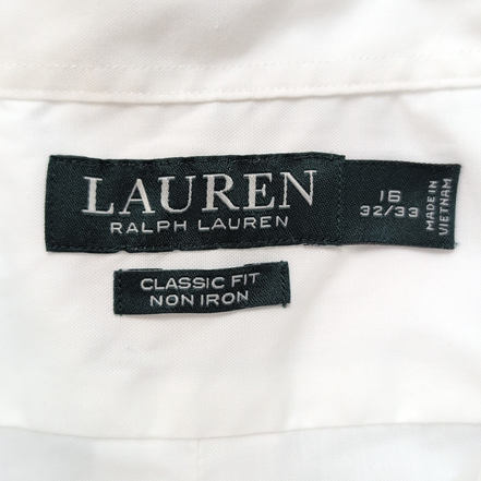 Chemise Lauren Ralph Lauren L Classic Fit Blanche 100% Coton Manches longues