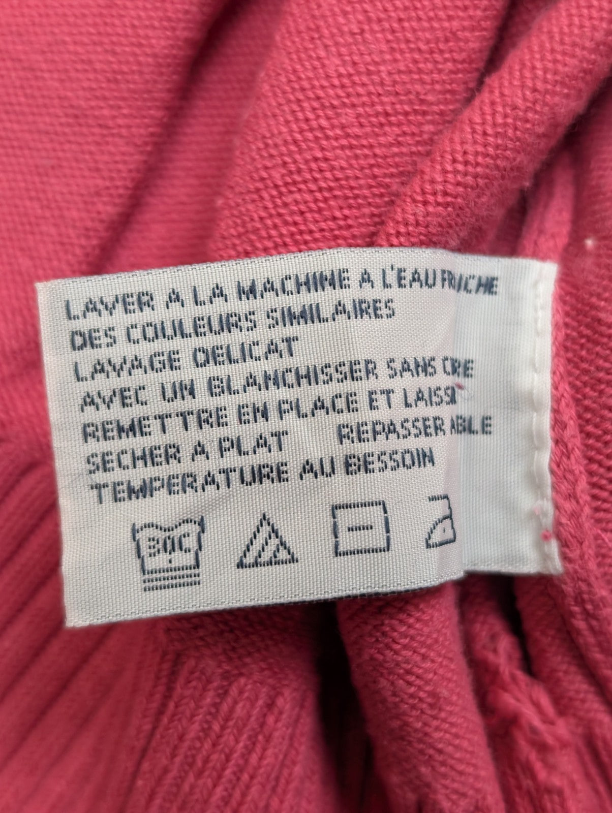 Pull Izod Rose Col Montant Zippé Stretch Coton Taille L