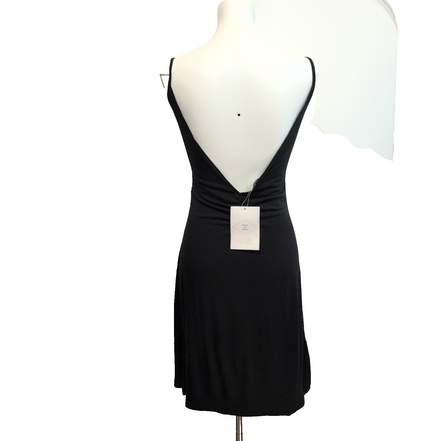 Robe Ruby M Noire Bretelles Fines Stretch Longueur Genou