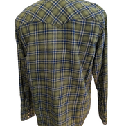 Wrangler L Chemise Western Flanelle Verte Carreaux Boutons-pression