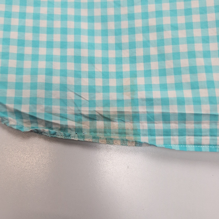 Chemise Ralph Lauren L Turquoise Carreaux Manches Courtes Coton Sans Logo