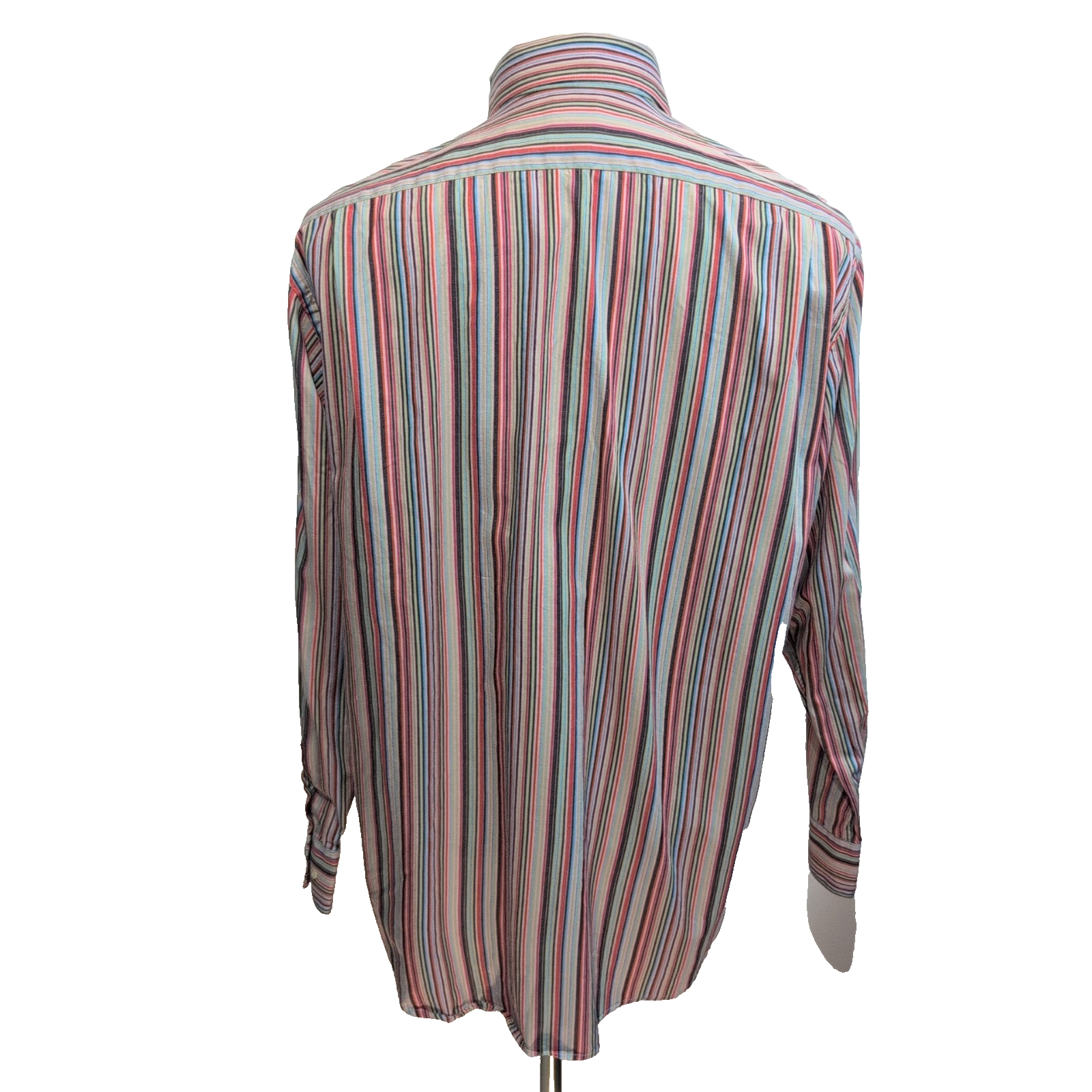 Chemise Lacoste XL Rayures Multicolores Coton Logo Vert Poche manches longues