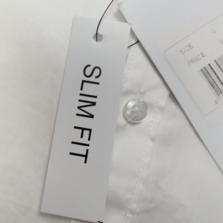Chemise Todd Shelton L Neuve Étiquette Slim Fit Blanche Manches longues