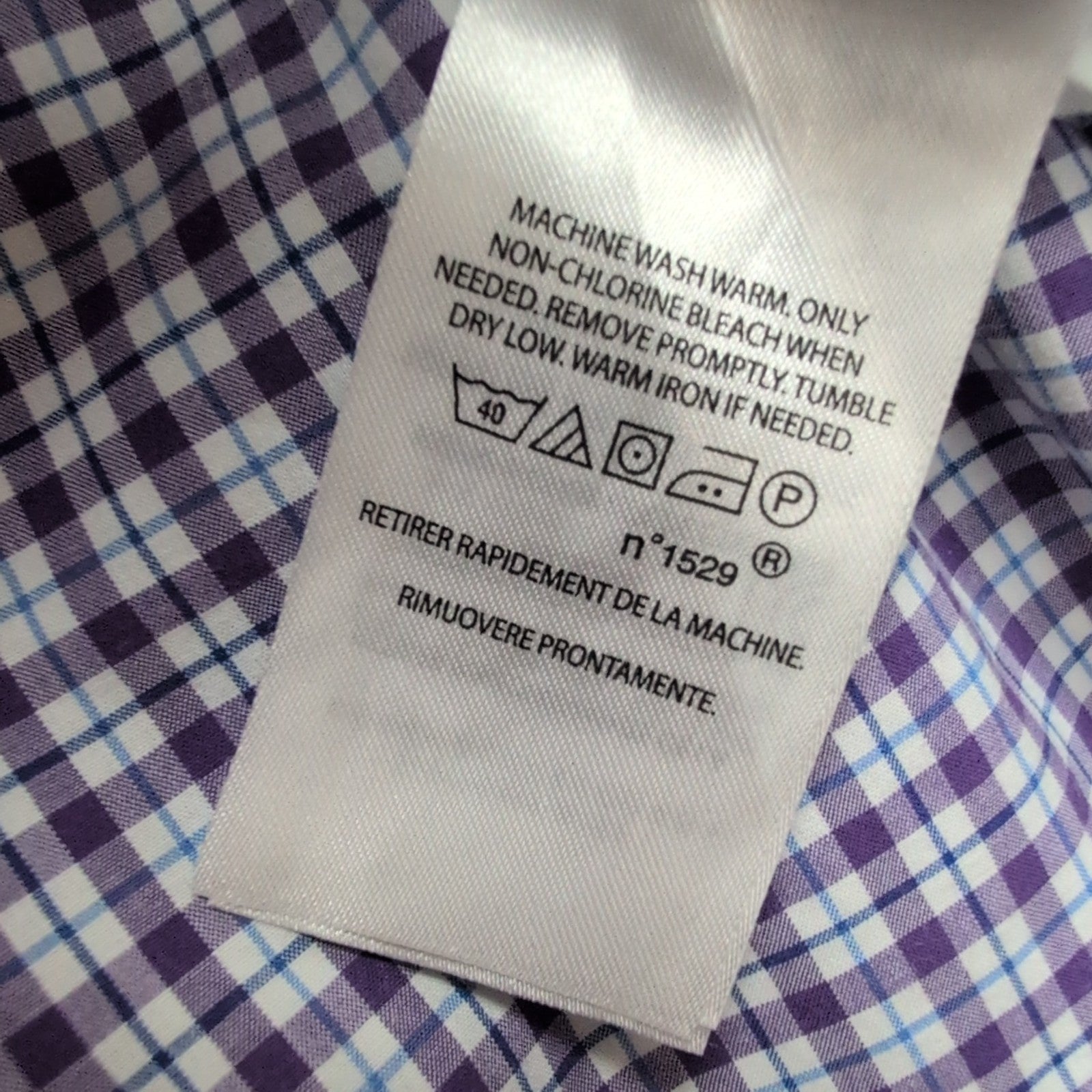 Chemise Polo Ralph Lauren XXL Violette Carreaux Stretch Col Classique Shirt
