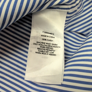Chemise Ralph Lauren Rayures Bleues Logo Jaune L Coton Manches Courtes