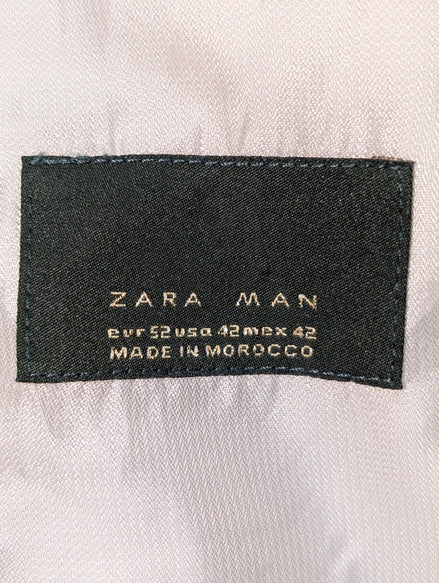 Veste Blazer homme Zara Man Crème 100% Lin Rayures Taille S/M