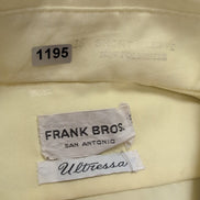 Chemise vintage Frank Bros L jaune pâle col pointe années 70 rare manches courte