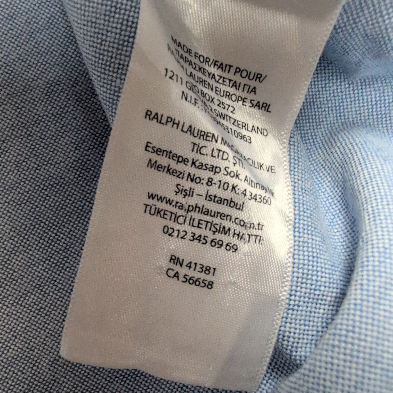 Chemise Ralph Lauren L Bleu Oxford Shiner Park Brodée Button Down Shirt