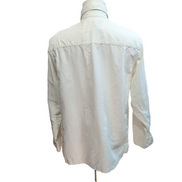 Chemise Hawaïenne Flaconoble  style Cuba Panama M Lin Coton Broderie Blanc Cassé