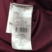 Robe Naf Naf T40 Velours Bordeaux Satiné Manches Courtes Neuve Étiquette