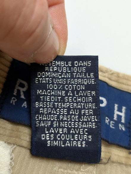 Pantalon Velours Polo Ralph Lauren Vintage Taille 4 W24 Excellent État