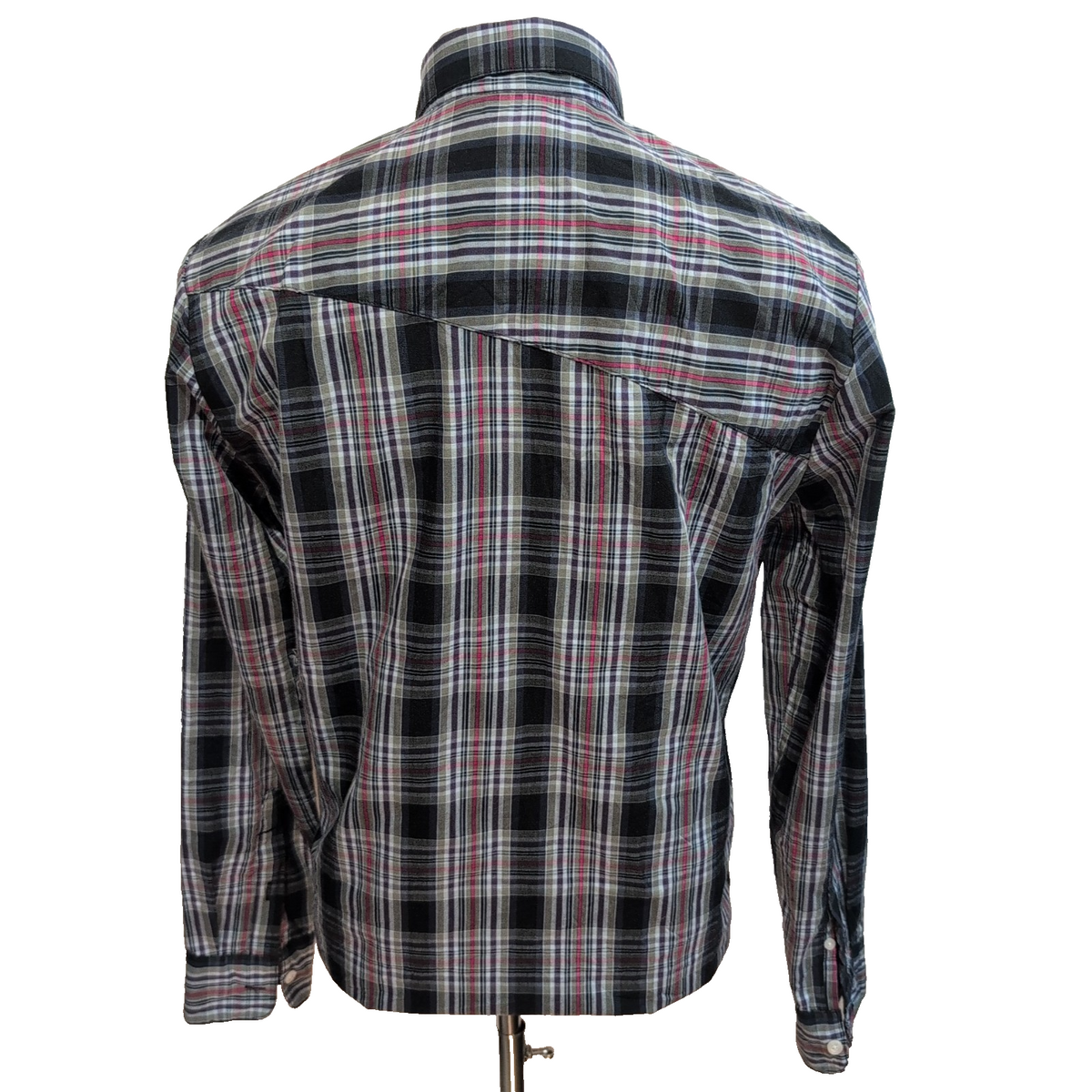 Chemise Volcom S carreaux bleu rouge poche logo manches longues coton