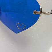Lunettes de soleil Cœur Verres Bleus Strass Monture Métal Y2K