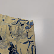 Chemise Hawaïenne Natural Issue Jaune Pâle Fleurs Bleues Coton - Taille XLT