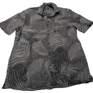 Chemise hawaïenne soie et lin Tasso Elba grise manches courtes taille M