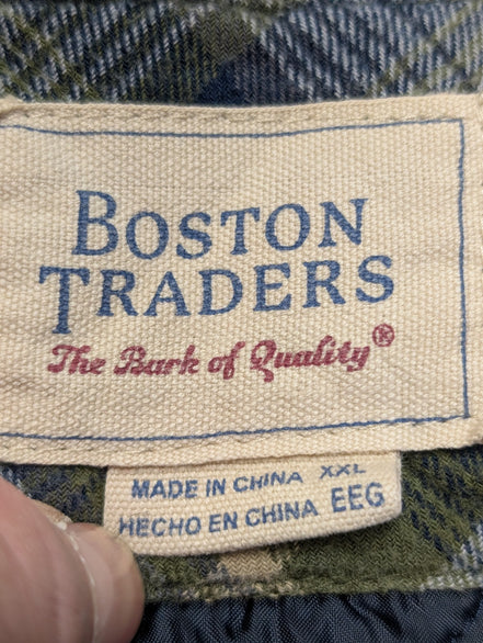Boston Traders Veste Capuche Matelassée Carreaux Kaki Bleu XXL 🔥|260S