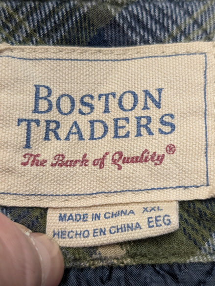 Boston Traders Veste Capuche Matelassée Carreaux Kaki Bleu XXL 🔥|260S