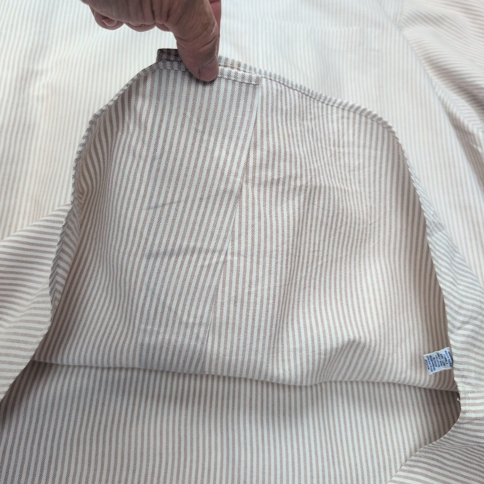 Chemise Ralph Lauren L Oxford Bordeaux clair à Rayures Vintage Manches courtes